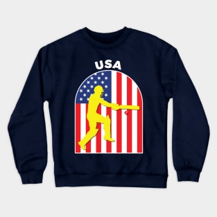 USA Cricket Batsman USA Flag Crewneck Sweatshirt